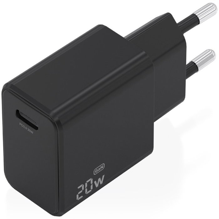Aisens Cargador GaN USB-C 20W PD 3.0 Negro A110-1024